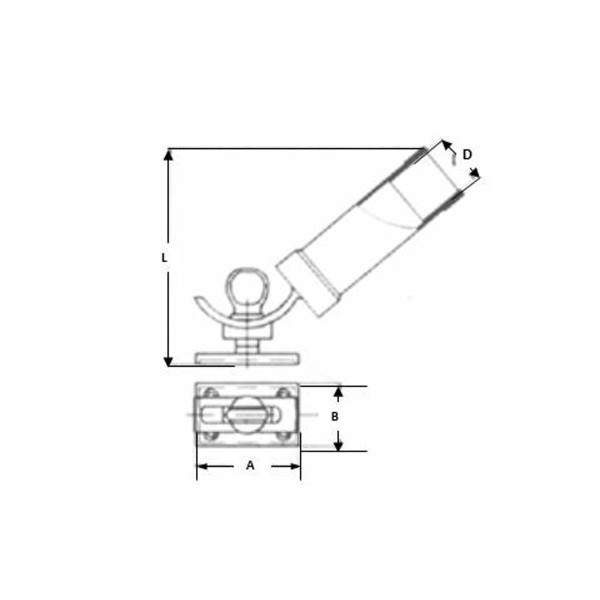 Portacanna inclinabile 90x60 mm - M2650095 -  2