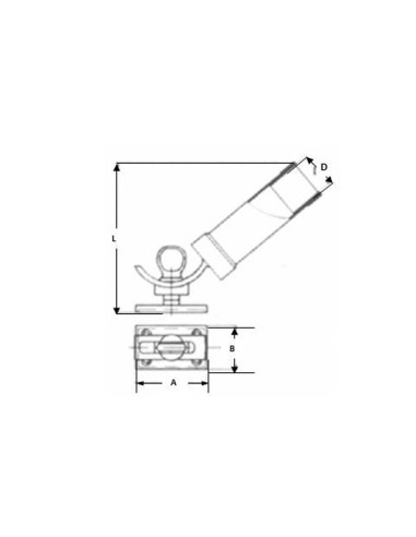 Portacanna inclinabile 90x60 mm - M2650095 - 