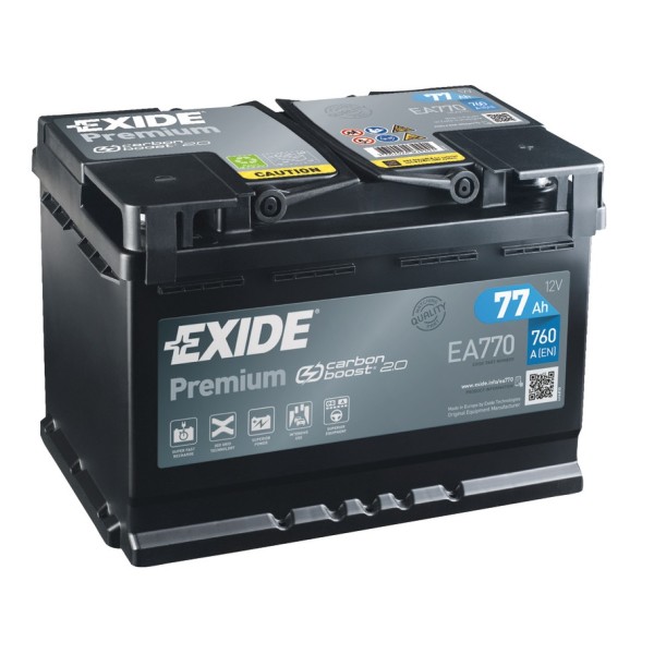 Batterie EXIDE Premium per avviamento 77Ah - EA770 - 12.404.03 - 