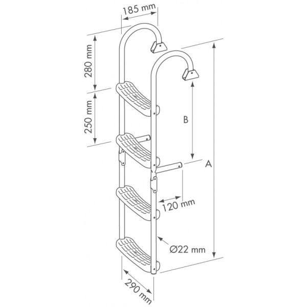Scaletta pieghevole PLASTIMO con 6 gradini - P55698 -  2