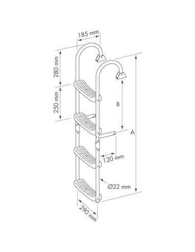Scaletta pieghevole PLASTIMO con 6 gradini - P55698 - 