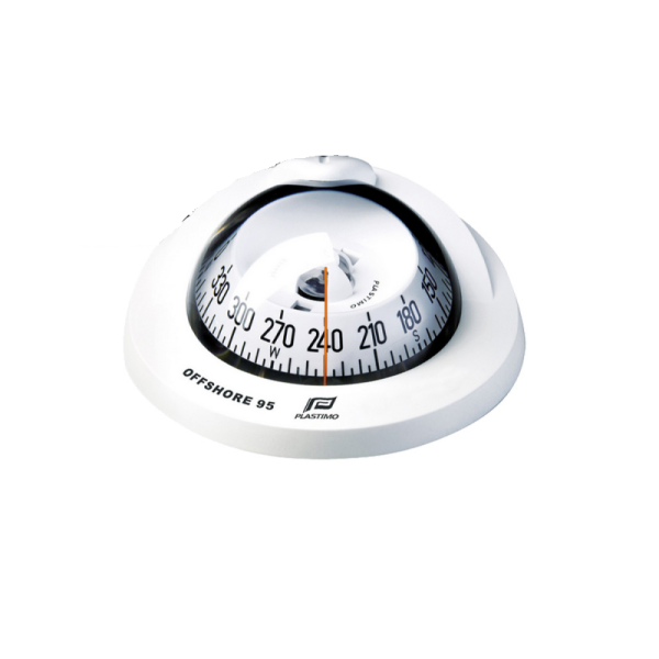 Bussola PLASTIMO da incasso mod. OFFSHORE 95 bianca con rosa bianca - P65738 - 