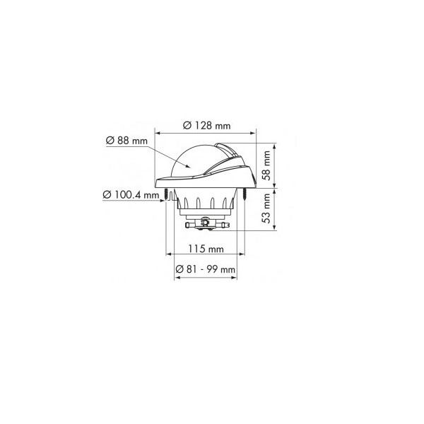Bussola PLASTIMO da incasso mod. OFFSHORE 95 bianca con rosa bianca - P65738 -  2