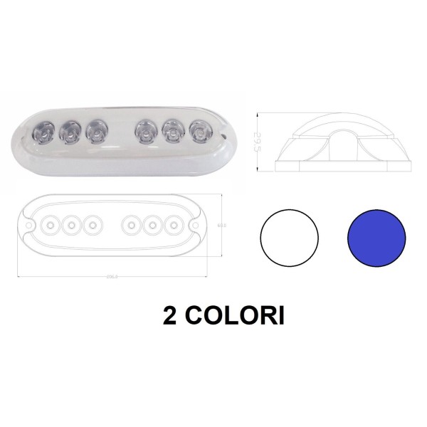 6 LED Underwater light for gangplanks / upper stern / bottom - L4406012 - 