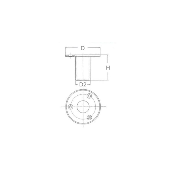 Boccola ad incasso Ø 25 mm in ottone - 3030551 -  2