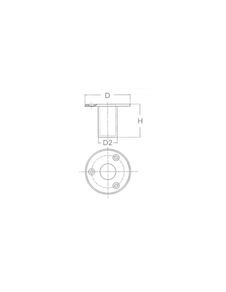 Boccola ad incasso Ø 25 mm in acciaio inox - 3030553 - 