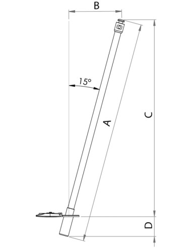 Fiberglass flexible pole covered 185 cm - 46.826.18 - 