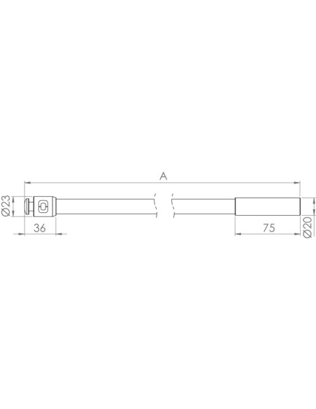 Fiberglass flexible pole covered 185 cm - 46.826.18 - 