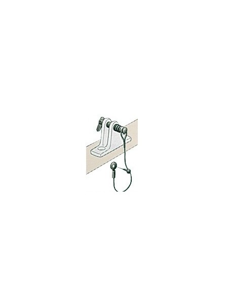 Stainless steel plate Ø size 6 mm + stainless steel cable Ø size 1.6 mm + stainless steel pin Version with spring folding pin - 