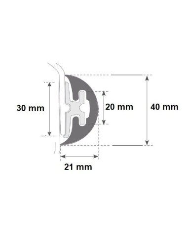 Solo profilo RADIAL 40 mm  GRIGIO - 16 MT - SENZA BASE - 6566087 - 
