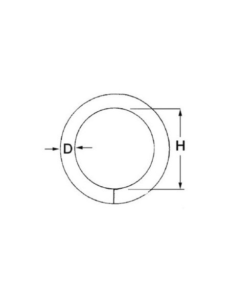 Anello tondo in acciaio inox lucidato - 39.597.02 - 
