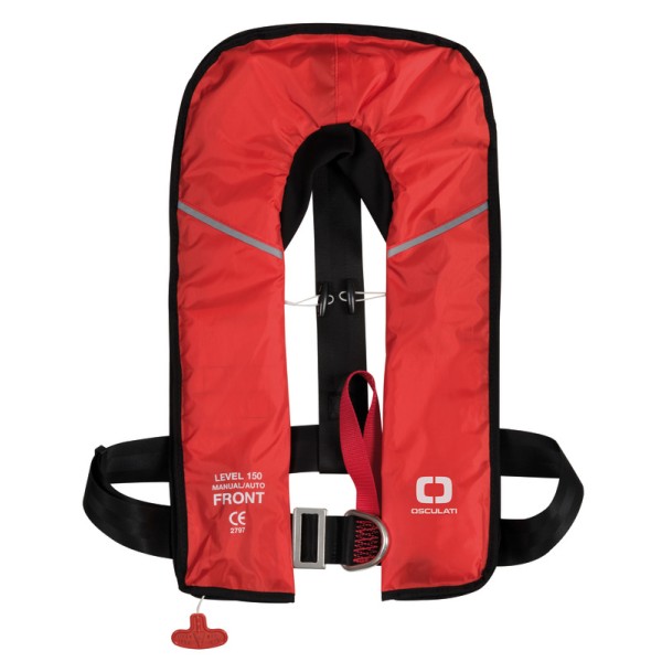 Salvagente Autogonfiabile 1MAD 150 N (EN ISO 12402-3) Attivazione Automatica Colore Rosso Taglia Unica - adulto Bomboletta + val