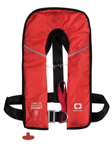 Salvagente Autogonfiabile 1MAD 150 N (EN ISO 12402-3) Attivazione Automatica Colore Rosso Taglia Unica - adulto Bomboletta + val