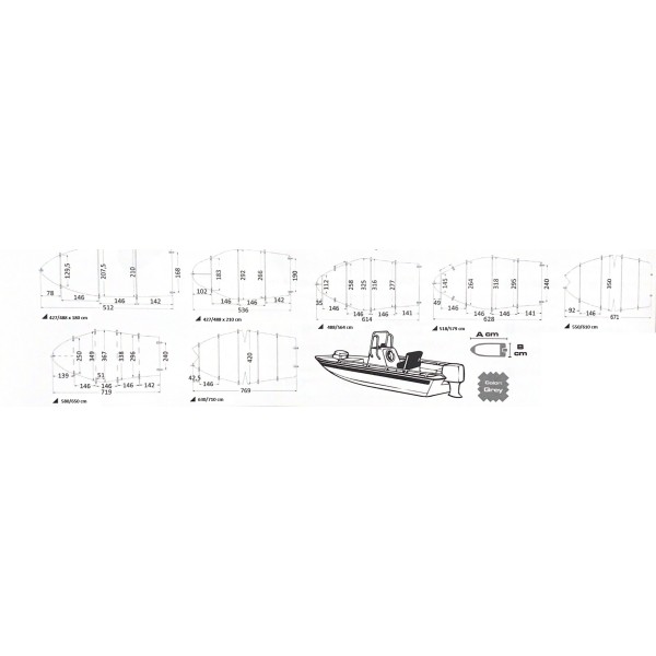 Cover for open hulls with central steering dashboard/decked hulls with windscreen - 46.503.01 -  2