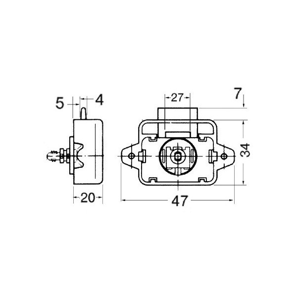 Mini scrocchetto in ottone a pulsante mod. Flat - FOR336.C -  2