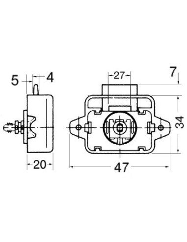 Mini scrocchetto in ottone a pulsante mod. Flat - FOR336.C - 