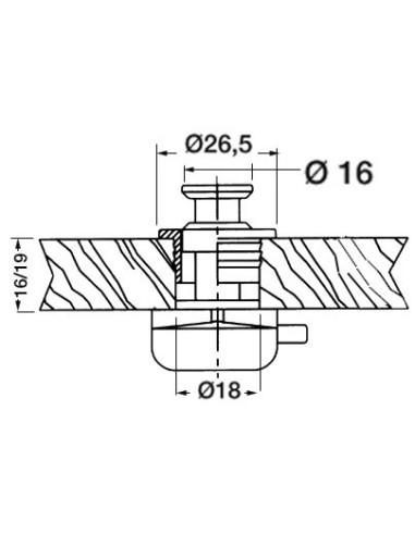 Mini scrocchetto in ottone a pulsante mod. Flat - FOR336.C - 