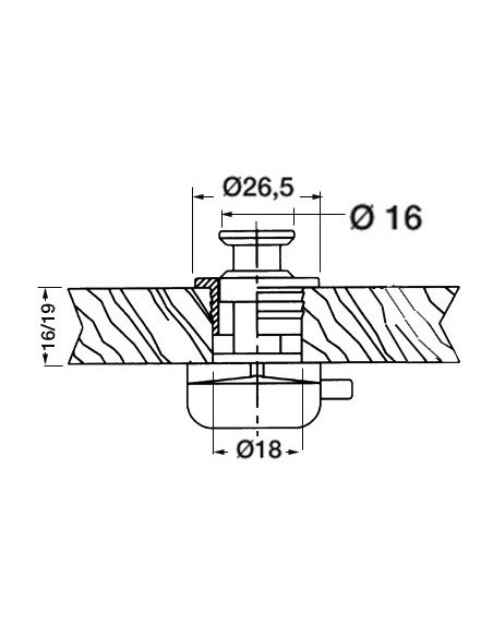 Mini scrocchetto in ottone a pulsante mod. Flat - FOR336.C - 