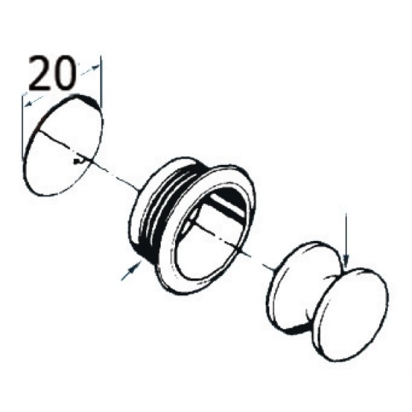 Mini scrocchetto in ottone a pulsante mod. Classico - 38.182.01 - 2