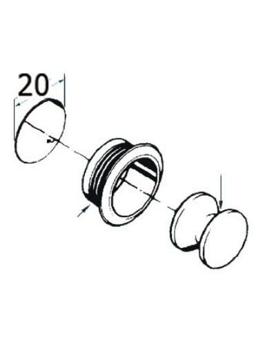 Mini scrocchetto in ottone a pulsante mod. Classico - 38.182.01 -