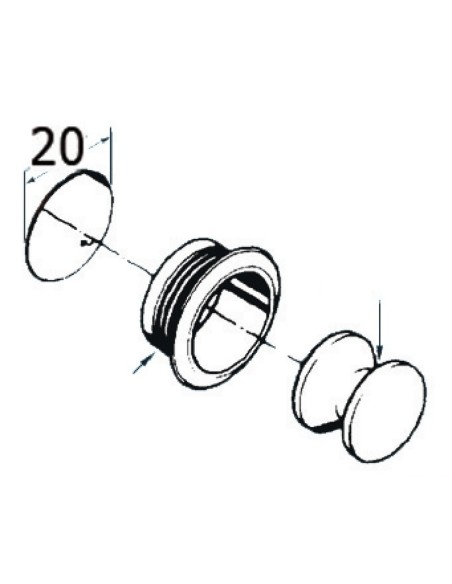 Mini scrocchetto in ottone a pulsante mod. Classico - 38.182.01 -