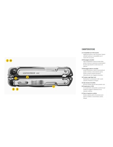 PINZA MULTIUSO LEATHERMAN ARC - 20 UTENSILI - LTG833076 - 