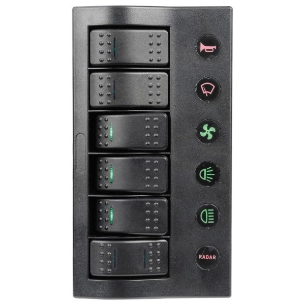 Pannello elettrico serie PCP Compact con circuit breaker con LED - 6 interruttori - 14.860.06 - 