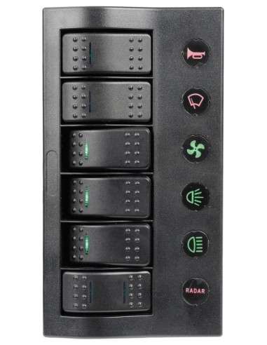 Pannello elettrico serie PCP Compact con circuit breaker con LED - 6 interruttori - 14.860.06 - 