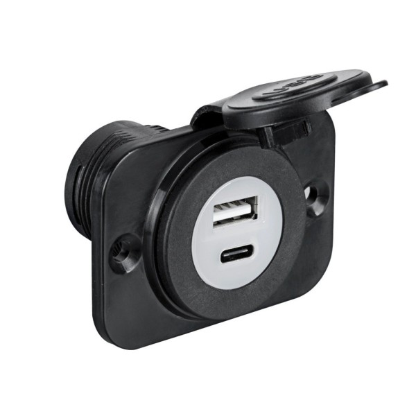 Presa incasso doppia USB + USB C - 12/24v