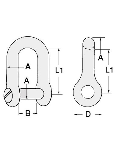 Grillo con perno incassato per ancore in acciaio inox - Ancoraggio e Ormeggio - 0108005