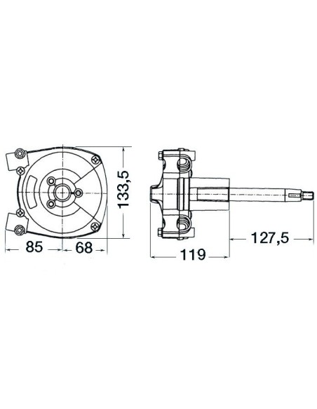 Timoneria rotativa T71 - Motonautica e Acc. Motore - 4505500
