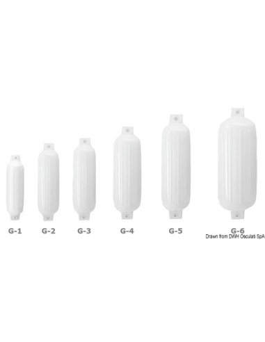 Parabordi POLYFORM serie G. Parabordi per barche bianco. Accessori nautici, boe e parabordi per barca
