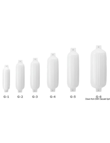 Parabordi POLYFORM serie G. Parabordi per barche bianco. Accessori nautici, boe e parabordi per barca