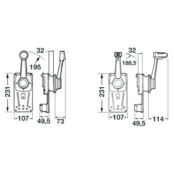Single lever control for recess wall mounting B310B - Engine Accessories - 4545208 2