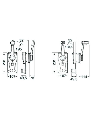 Comando monoleva a parete - B310B - Motonautica e Acc. Motore - 4545208