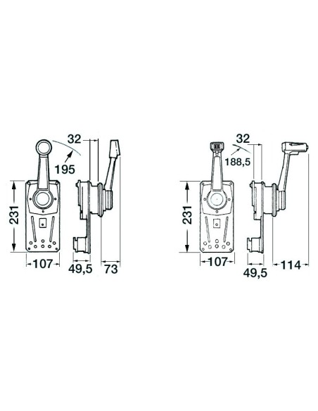 Single lever control for recess wall mounting B310B - Engine Accessories - 4545208