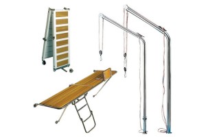 Ladders, gangplanks, gangways, davits