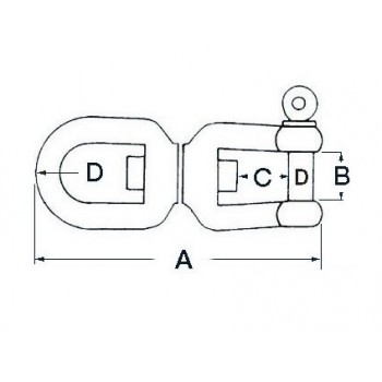 Girella inox AISI 316 lucidata a specchio versione occhio + grillo