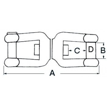 Girella inox AISI 316 lucidata a specchio versione grillo + grillo perno a filo
