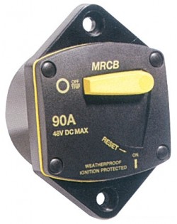 Interruttore termico stagno di protezione da incasso per verricello ed elica di prua