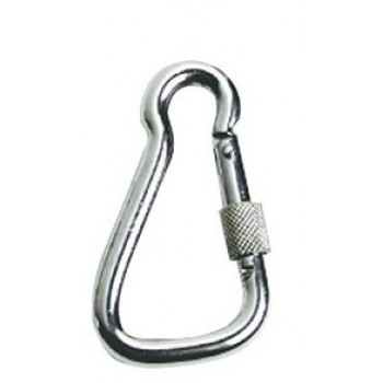  Carbine hooks with large opening, made of stainless steel with safety tread