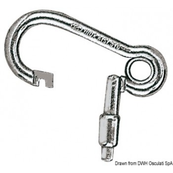 Carbine hook with outer opening, made of stainless steel