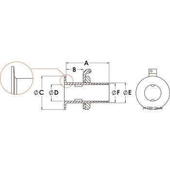 Scarico a mare a filo con portagomma