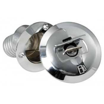 Chromed Tilted 30° brass plug with key ø 50 mm 