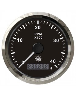 Universal electronic revolution counter with hour counter