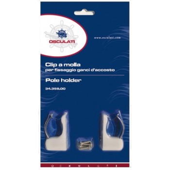 Spring clips for fixing boat hooks  