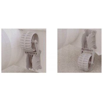 Integral launching wheels for tenders  