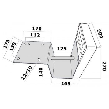 Auxiliary outboard engine bracket for stern mounting, reduced fit model 