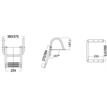 Scaletta telescopica da plancetta con maniglioni, 4 gradini