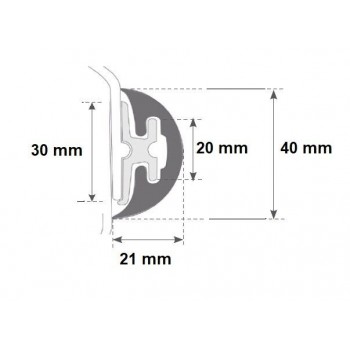Solo profilo RADIAL 40 mm  GRIGIO - 16 MT - SENZA BASE 